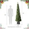 7ft Pre-Lit Green Pine Christmas Porch Tree ,9 Functional Warm White/Multi-color Lights, remote controller